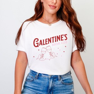 Galentine's Social Club Glitter - Women's Garment Dyed Graphic T-Shirt - 1 of 4