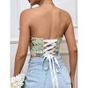 Womens Corset Bustier Top Floral Overbust Open Back Boned Going Out Tops - 2 of 4