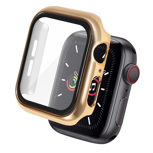 Insten Case For Apple Watch 44mm Series SE 6 5 4, Built in Tempered Glass  Screen Protector Plating Hard Cover, Full Protection, Gold
