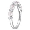 EVERLY JEWELRY | Sterling Silver 1/8 CT TGW White Topaz And 3.5 - 4 MM White Freshwater Cultured Pearl Fashion Ring - 2 of 4