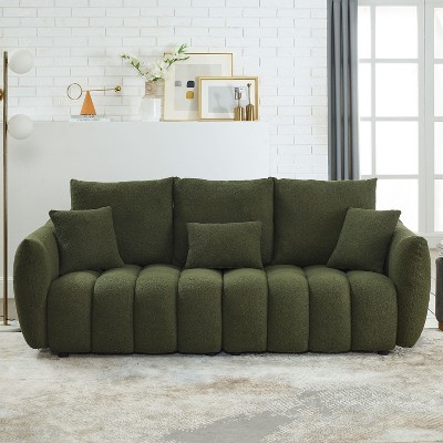 CAVINAS Cloud Couch Teddy Upholstered Sofa Couch Lounge Chair with Pillows for Living Room