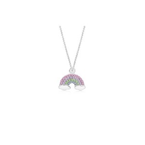 Chanteur Hypoallergenic Kids Jewelry Accessories Rainbow Clouds Multi-color Crystal White gold Palladium plated Necklace Pendant - 1 of 1