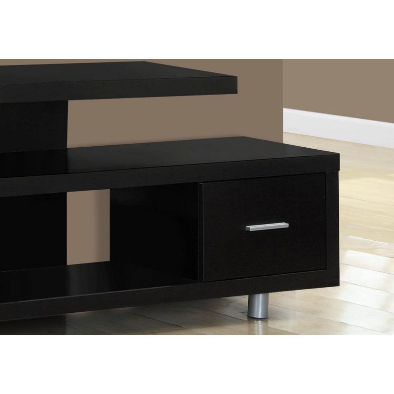 Monarch Specialties Inc. Durable Modern Open Concept Center TV Stand, Cappuccino, 4 of 6