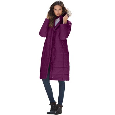 Roaman's Women's Plus Size Mid Length Quilted Puffer Jacket