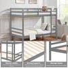 NicBex Bunk Bed,Wood Bunk Bed Frame with Ladder and High Guardrail,Twin Size Bed Frame for Kids Teens,No Box Spring Needed - 4 of 4