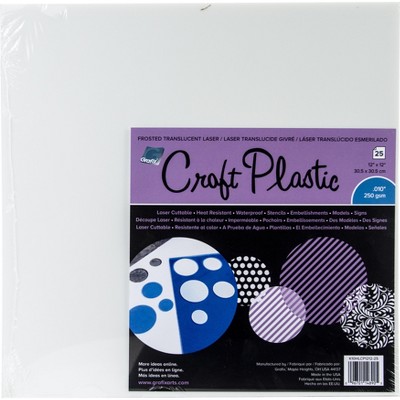 Grafix Craft Plastic Sheets 12"X12" 25/Pkg-Frosted .010