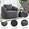 TIRAMISUBEST 360 Degree Swivel Round Upholstered Chair Teddy Fleece High Resilience Sponge Single Sofa Removable Pillow Living Room - 4 of 4