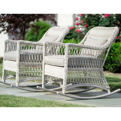 2pk Pearson All-Weather Wicker Rocking Chairs - Leisure Made