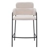 HomeRoots Set of Two 26" Cream and Black Faux Shearling and Steel Counter Height Bar Chairs - 4 of 4