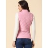 Allegra K Women's Stand Collar Lightweight Gilet Quilted Zip Vest - 4 of 4