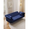 Kumasinova 71" Modern Convertible Sofa Bed, Velvet Couch for Living Room, American Retro Sleeper Sofa, Upholstered Loveseat Sofa for Living Room - 2 of 4