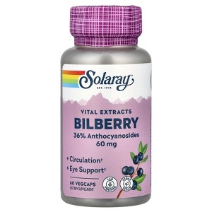 Solaray Vital Extracts, Bilberry, 60 mg, 60 VegCaps - 1 of 4