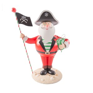 Beachcombers Peppermint Pirate Santa Table Decor Decoration Accent Plastic Iron Shells Christmas Mass Ocean Nautical Coastal 10.25 X 6 X 12.5 - 1 of 1