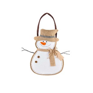 Evergreen Snowman Burlap Door Decor, 13.50x17.50"H - 1 of 4