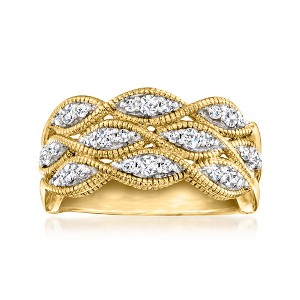 Ross-Simons 0.50 ct. t.w. Diamond Multi-Cluster Ring in 18kt Gold Over Sterling Size 7 - 1 of 3