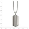Chisel Stainless Steel Polished with Black Enamel Stripes Dog Tag on a 22" Ball Chain Necklace - 2 of 2
