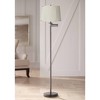 360 Lighting Modern Swing Arm Floor Lamp 60.5" Tall Bronze Beige Top Bottom Trim Fabric Drum Shade for Living Room Reading Bedroom Office - image 2 of 3