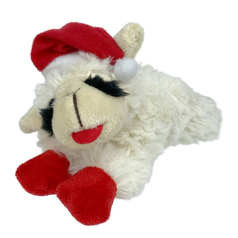 Multipet 6&#34; Christmas Lamb Chop with Santa Hat Dog Toy, 4 of 6
