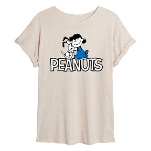 Women's - Peanuts - Snoopy And Lucy Oversized Graphic T-Shirt - 1 of 4