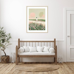Amanti Art Strolling Through The Tulips by Incado Wood Framed Wall Art Print - 1 of 4