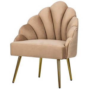 Nordlys Velvet and Metal Lounge Chair Vintage Style Upholstery Living Room - 1 of 4