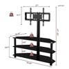 Modern TV Stand with Swivel Mount, Adjustable Bracket & 3-Tier Tempered Glass Shelves, Entertainment Center for 32-65 Inch TVs - 4 of 4