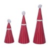Transpac Wood 9.65 in. Multicolor Christmas Cone Santa Set of 3 - 3 of 4