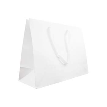 JAM Paper Heavy Duty Matte Horizontal Gift Bags XL 17 x 13 x 6 White Recycled 3 Bags/Pack (774HDWHA)