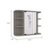 SEVOBAL Bathroom Storage Cabinets Medicine Cabinet with Mirror, 9-Tier Organizer, 6 Open Shelves, 3 Shelves for Bathroom, Beige, 27.6"*18.9"*6.3" - 3 of 4