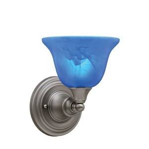 Toltec Lighting Any 1 - Light Sconce in  Brushed Nickel with 7" Blue Italian Shade - 1 of 1
