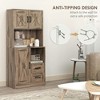 Resenkos 60-Inch Farmhouse Hutch with Microwave Countertop and Adjustable Shelves, Gray Wash - 2 of 4