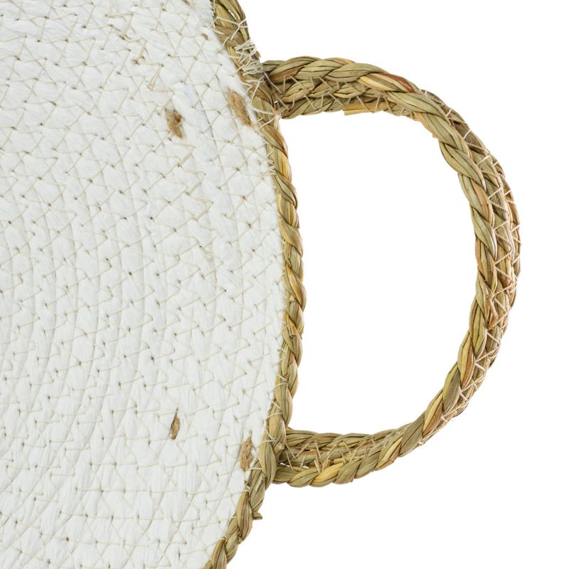 Handled Woven White Decorative Bowl Seagrass & Rope - Foreside Home & Garden, 5 of 9