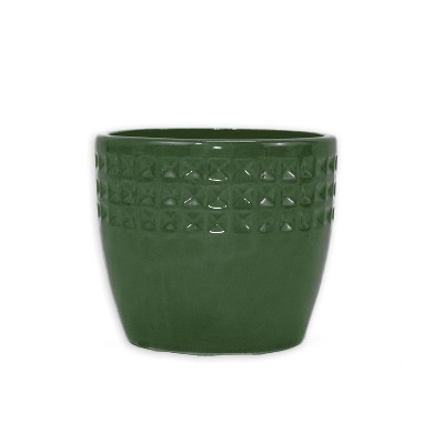 SpassWay 15" Dia Outdoor Indoor Ceramic Planter Pot Decorative Planter with Drainage Hole Patio Flower Pot