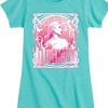 Girls' - Wicked - Glinda Pink Portrait and Logo Fitted Short Sleeve Graphic T-Shirt - 2 of 4