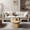LuxenHome Brown Wood Fluted Round Coffee Table - 4 of 4