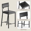 Dining Set for 2, Counter Height Kitchen Table with Built-In Storage Shelves, Includes 2 Upholstered Bar Stools, Space-Saving Design Ideal - 4 of 4