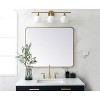 Elegant Lighting Soft corner metal rectangular mirror 30x36 inch in Brass - 2 of 4