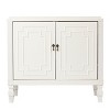 ORRD  Antique White Double-Door Accent Cabinet - Traditional Carved Door Storage Cabinet with Turned Legs - 4 of 4