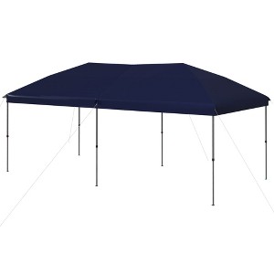 Aghana Digitals 10'x19' Easy-Up Steel Frame Pop Up Canopy: 3-Level Height Adjustable Outdoor Event - 1 of 4