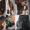 Small RFID Wallet for Women & Men – Minimalist Zipper Wallet with ID Window, Keychain & Carabiner, Holds 15 Cards - 3 of 4