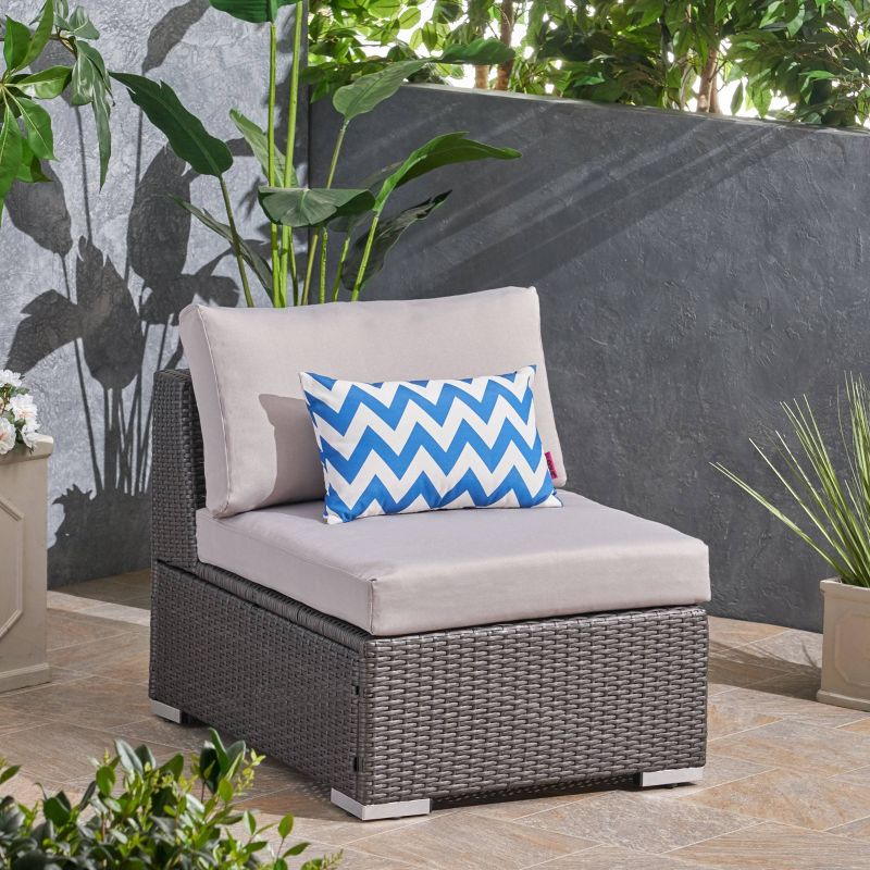 Santa Rosa Wicker Patio Accent Chair - Gray - Christopher Knight Home, 3 of 6
