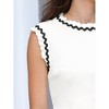 INSPIRE CHIC Women's Ruffled Sleeveless Mock Neck 2026 Color Block Office Sheath Midi Dresses - 4 of 4