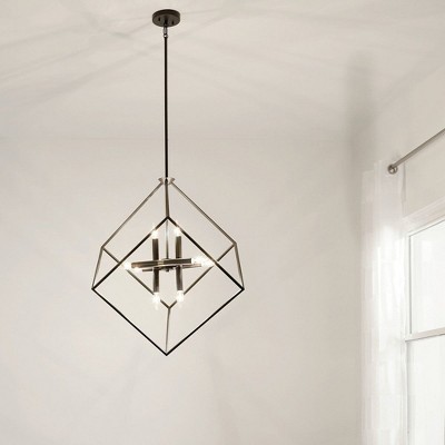 Transitional Black Bronze 25.5" Island Pendant with Mixed Metal Finishes