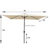 6 x 9ft Patio Umbrella Outdoor Waterproof Umbrella with Crank and Push Button Tilt without flap for Garden Backyard Pool Market - 4 of 4