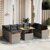 vidaXL Garden Sofa Set Grey and Dark Grey - 2 of 4