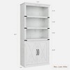 Book Case with Doors, 5 Tier Book Shelf with Cabinet, 68.7" Tall 5 Shelf Book Case for Living Room, Home Office - 2 of 4