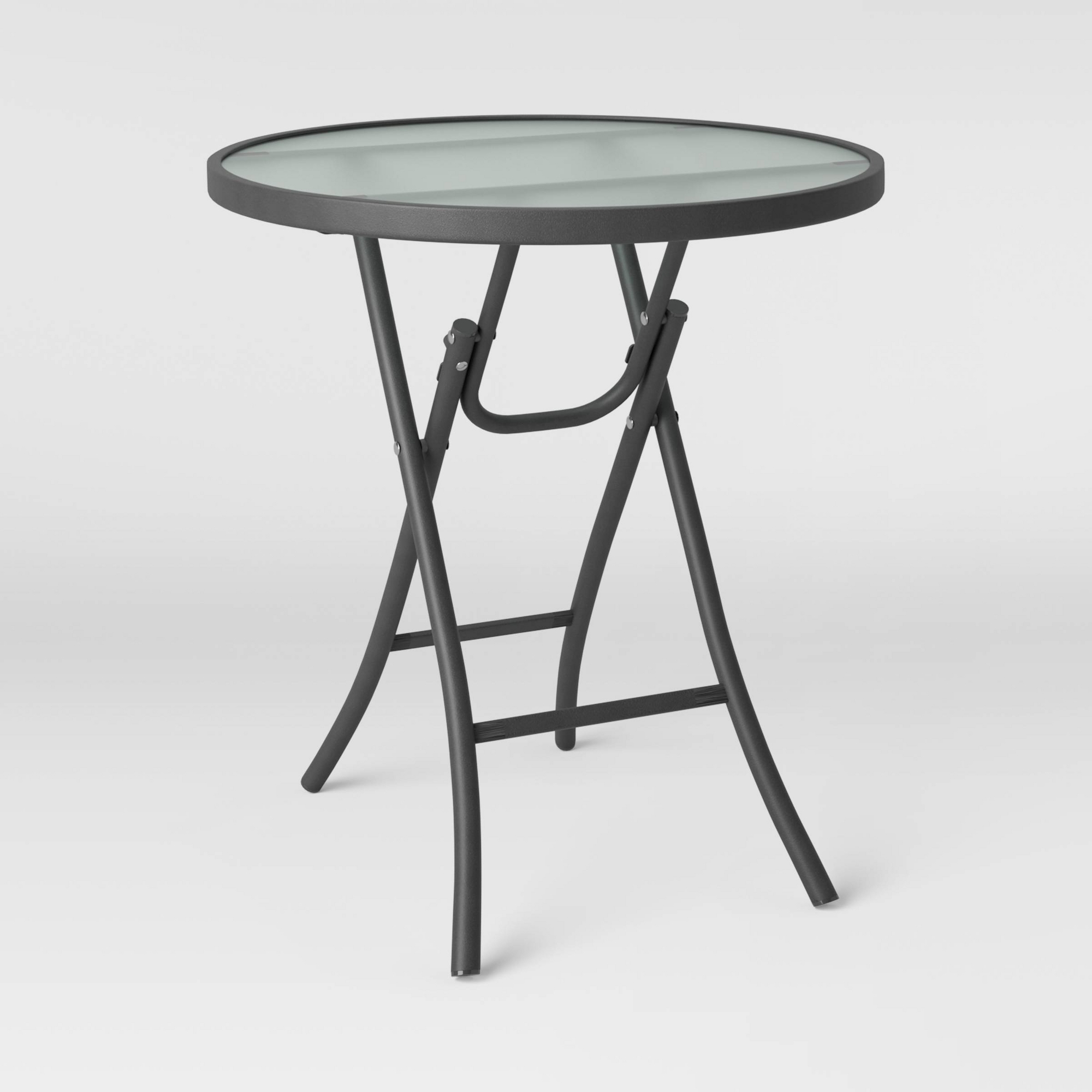 Folding Round Patio Accent Table Clear - Room Essentials™