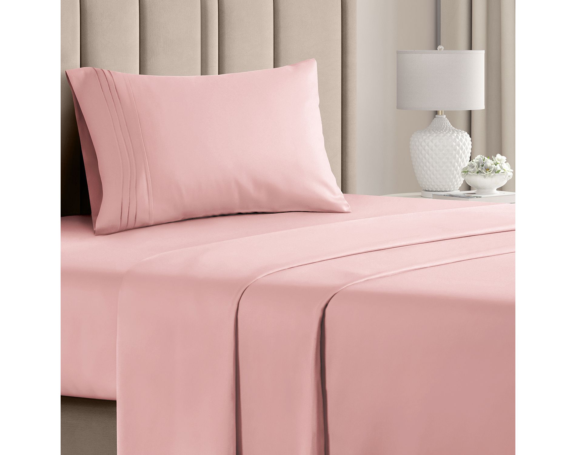 Luxury Soft 4 Piece Solid Bed Sheet Set - Deep Pocket Fits 8"-16" Mattresses - CGK Linens