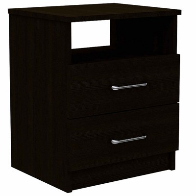 Depot E-Shop Nightstand 20"H, Two Drawers, Open Shelf, Superior Top