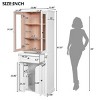Syemin Decorative Storage Cabinets Tall Bathroom Storage Cabinet, Freestanding Linen Cabinet with Adjustable Shelves, White, 15.67"*23.96"*67.57" - 3 of 4